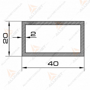 Зображення Лага алюмінієва 40х20х2 мм без покриття Фото Лага алюмінієва 40х20х2 мм без покриття