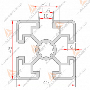 Зображення Верстатний профіль 45х45 T-track без покриття (3842992425) Фото Верстатний профіль 45х45 T-track без покриття (3842992425)