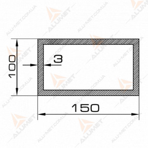Зображення Труба алюмінієва 150х100х3 мм прямокутна без покриття Фото Труба алюмінієва 150х100х3 мм прямокутна без покриття