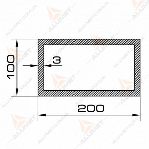 Зображення Труба алюмінієва 200х100х3 мм прямокутна без покриття Фото Труба алюмінієва 200х100х3 мм прямокутна без покриття