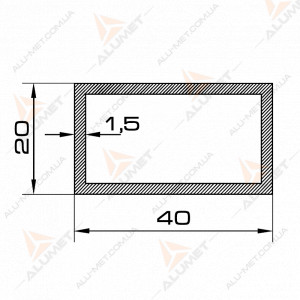 Изображение Труба алюминиевая 40х20х1.5 мм прямоугольная без покрытия Фото Труба алюминиевая 40х20х1.5 мм прямоугольная без покрытия