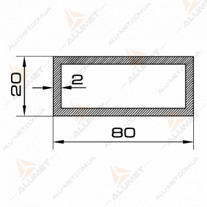 Изображение Труба алюминиевая 80х20х2 мм прямоугольная без покрытия Фото Труба алюминиевая 80х20х2 мм прямоугольная без покрытия