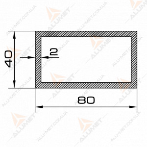 Изображение Труба алюминиевая 80х40х2 мм прямоугольная без покрытия Фото Труба алюминиевая 80х40х2 мм прямоугольная без покрытия